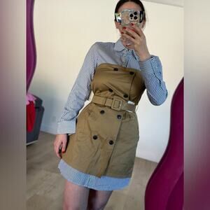Zara size xs, shirt dress with connected piece, and belt. NWT